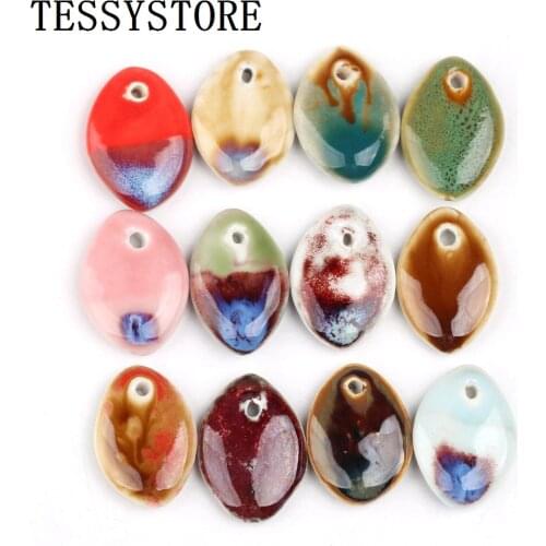 10pcs/lot Colorful Ceramic Beads Irregular Seed Shape Ceramic Beads For Jewelry Making Necklace DIY Handmade Accessories