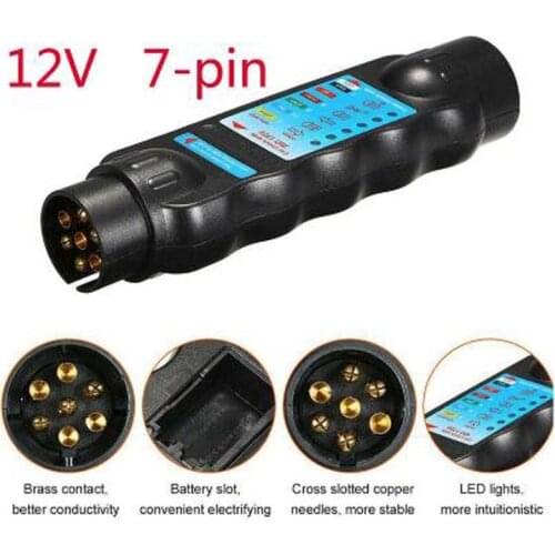 12V Vehicle 7Pin Car & Trailer Towing Lights Plug & Socket Cable Wiring Circuit Tester 7 Pin Adapter