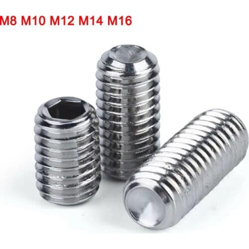 304 A2 Stainless Steel Allen Bolts Cup Point Grub Screws Hexagon Hex Socket Set Screws M8 M10 M12 M14 M16