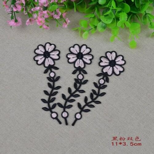 4Pieces Embroidery Lace Patch Flowers Sewing Water Soluble Lace Applique Sew On Material Lace Fabric For Wedding Dresses