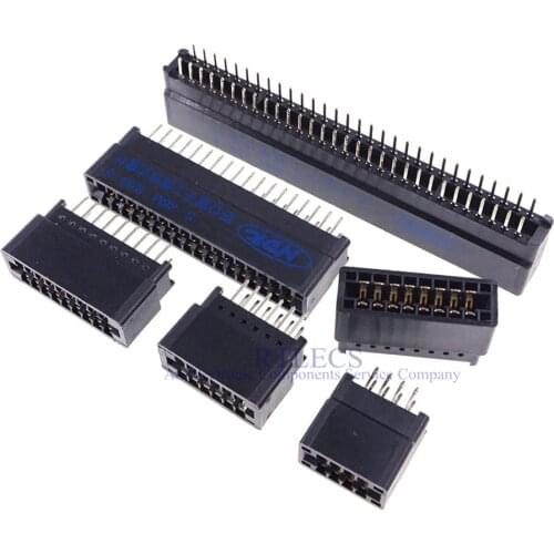 5Pcs Edge Card Connector Slot 2.54 MM Pitch 8 10 12 14 16 18 20 22 24 26 28 30 36 40 Pin PCB Gold Finger Socket Through Holes