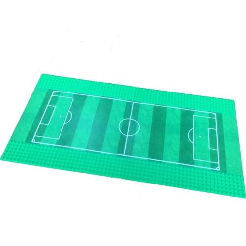 10x10 inch Baseplate Football Court Soccer Field with Action Figure Educational Block DIY Building Block Brick Brickset
