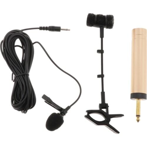 Wireless Saxophone Erhu Instrument Microphone Clip-On MIC 6.5mm Plug W/ Clip
