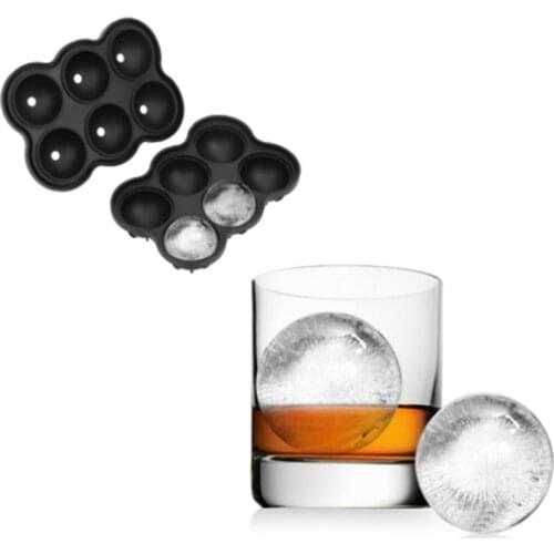 Large Ice Cube Maker Silicone Mold 6 Cell Big Sphere Ice Ball Ice Cube Tray Whiskey Wine Cocktail Party Bar Accessories