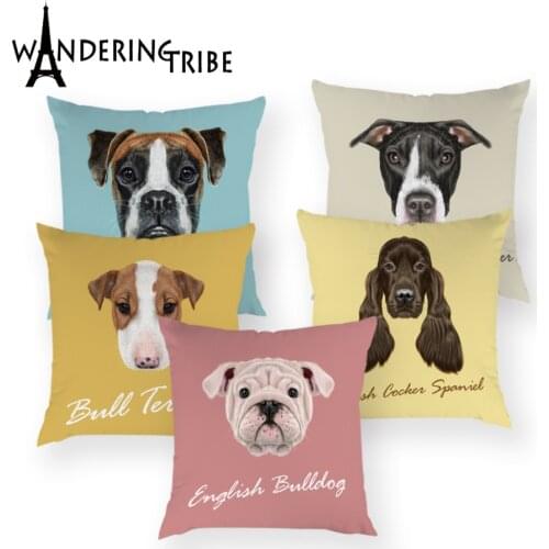 Labrador Cushion Cover Cartoon Dog Cushions Covers Dachshund Print Pillow Case Cushions Animal Home Sofa Car Pillowcase Cojines