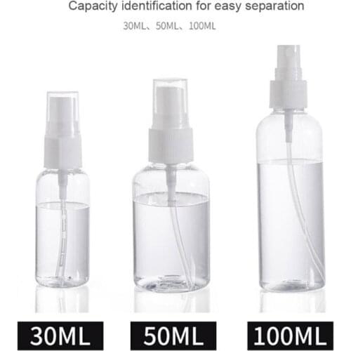 30/50/100ml Liquid Soap Dispensers Empty Refillable Plastic Pump Spray Bottles For Travel Perfume Cosmetics Dispensers Bottle