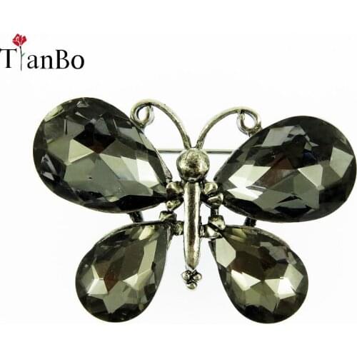 Elegant Black Butterfly Brooch pins for women wedding party dresses girls men clothes corsage flying butterfly animal clips