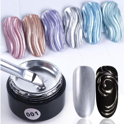 6ml Mirror Metal Gel Varnish Nail Polish Silver Rose Gold Draw Painting Nail Gel UV Gel Lacquer Nail Art Design Manicure LA776-3