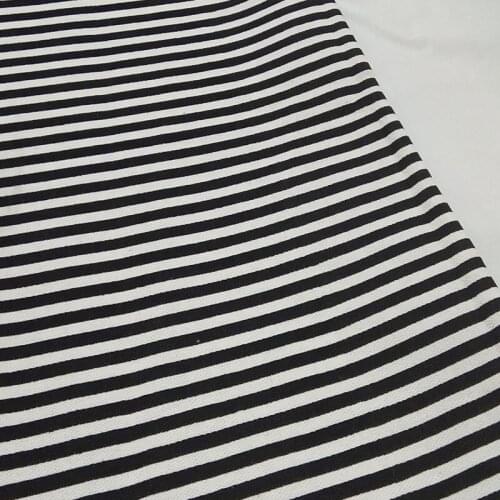 100% Cotton viaPhil Thick & Tough White Black Stripe Printed Cotton Canvas Fabric Animal Fabric Party Home Decor
