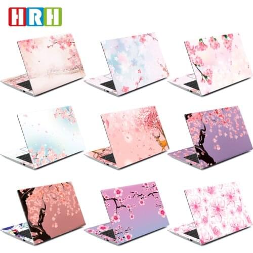 HRH 2 in 1 Cherry Blossoms 11/12/13/14/15/17 Sticker For HP/For Dell/For Macbook Decal Laptop Vinyl DIY Skin Boay Palm Guard