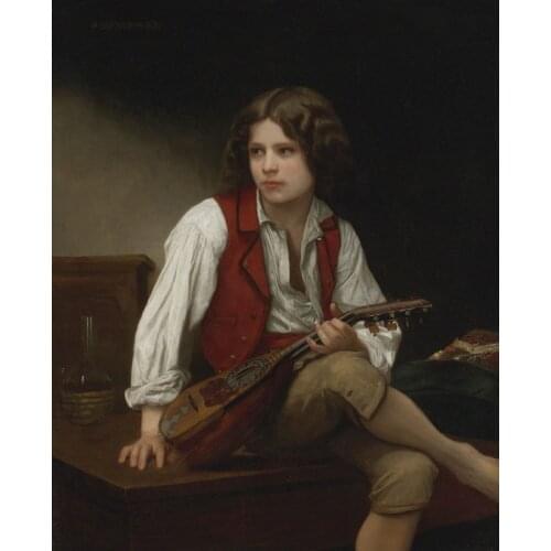 Handmade Oil painting reproduction L'Italien a la mandoline by William Bouguereau