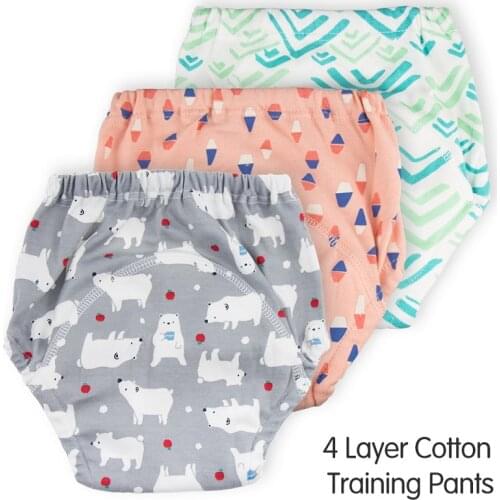 Baby Cotton Training Pants Panties Baby Diapers Reusable Cloth Diaper Nappies Washable Infants Children Underwear Nappy Changing