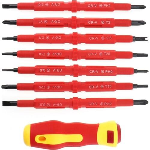 Screwdriver 7Pcs Multi-purpose Electrician Insulated Electrical Hand Chrome-vanadium Steel Screwdriver Tool Set