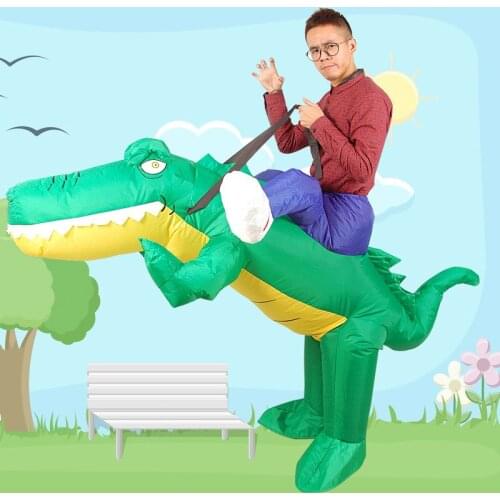 Crocodile Inflatable Costume Adult Kids Funny Costumes Blow Up Dress Mascot Cosplay Costume For Men Women Kids Cartoon