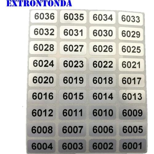 1000pcs Consecutive Number Labels From 6001 to 7000 Inventory Stickers Waterproof 20x10mm Small Size