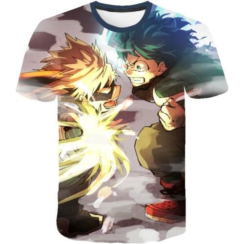 2021 New Anime My Hero Academia Hip Hop T Shirt 3D Print Fashion Mens Clothing Funny T Shirt Casual Men Women Fashion hot Tops