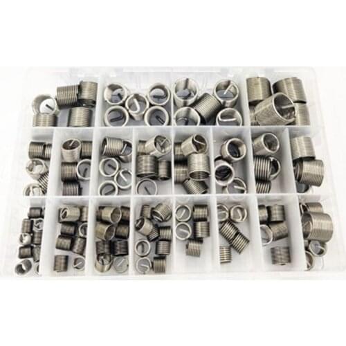 New 120Pcs/Set M6-M18 Thread Repair Insert Kit Set Stainless Steel for Hardware Repair Tools,Thread Kit
