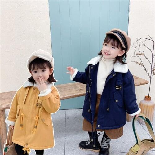 Girls' Coat Babys Kids Jacket 2021 Stylish Thicken Winter Autumn Top Warm Cardigan Overcoat Cotton Childrens Clothing