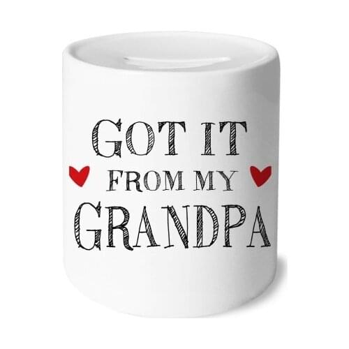 Got It From My Grandpa Present Money Box Saving Banks Ceramic Coin Case Kids Adults