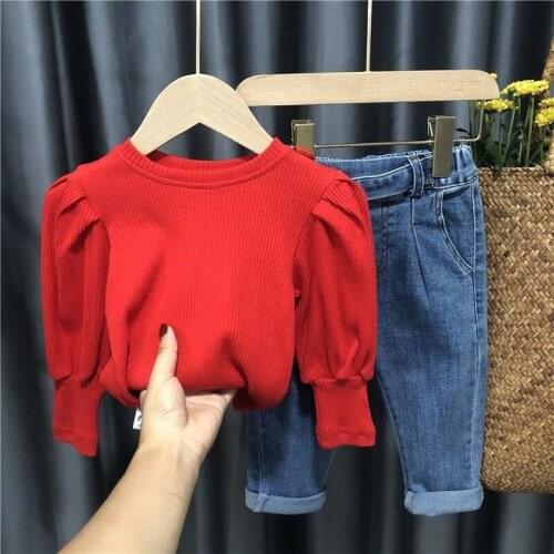 Girls' Bottoming Shirt Autumn Korean Baby Autumn Clothes Fashion Top Princess Autumn New Style Children Baby Kids Clothing 2-8Y