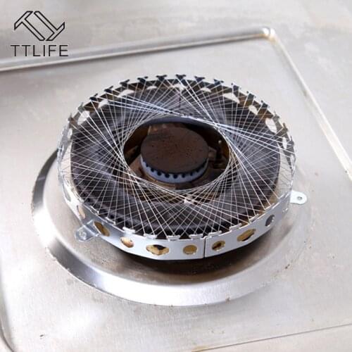 Stove Windproof Net Stainless Steel Gas Cooker Stove Torch Net Windproof Energy Saving Round Cover Mesh Case Kitchen Accessories