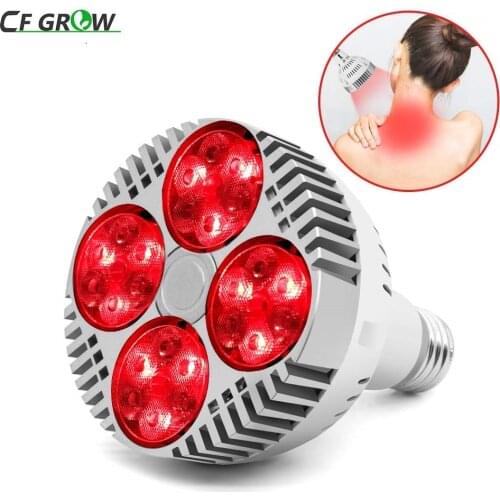 LED Grow Light Bulb E27 48W Deep Red 660nm Near Infrared 850nm For Flowering Fruiting Grow Spectrum Enhancement Light Therapy