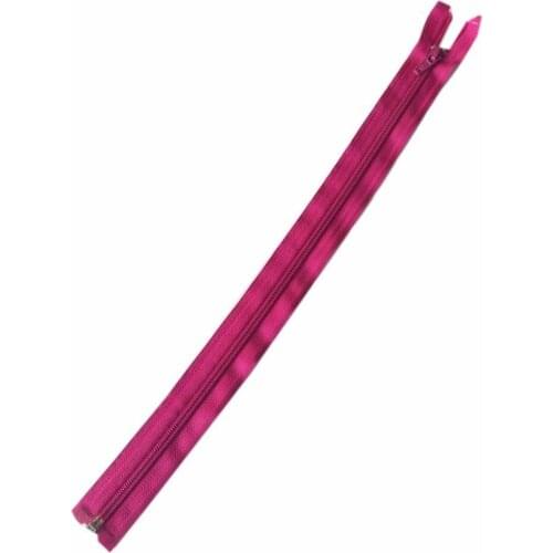 Dark Fuchsia Color 40 Cm Plastic Teeth Zipper FD12