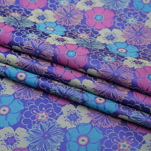 Flower style Brocade satin Fabric Damask Jacquard Apparel Costume Upholstery Furnishing Curtain Clothing Material BY meter