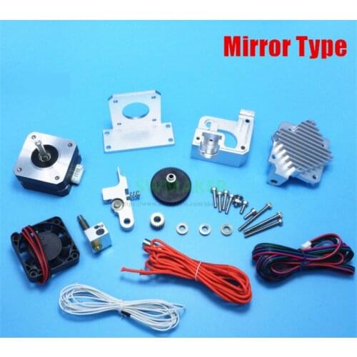 Mirror type All metal Prusa i3 MK2 Titan Aero extruder kit with motor + E3D Titan Aero Heat sink + V6 hotend j-head