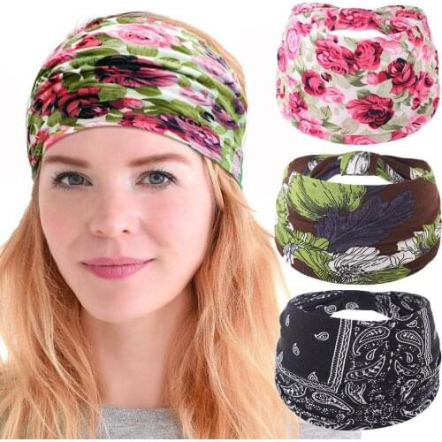 Womens Sport Headbands Elastic Workout Sweatband Sweat Wicking Hairband for Yoga Running Cycling Gym Hiking