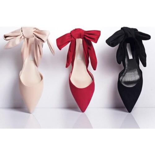 New Pointed Toe Sandals Women Cross-tied Butterfly-knot Summer Shoes Woman Zapatos Mujer Novia Ankle Strap Flat Ladies Shoes