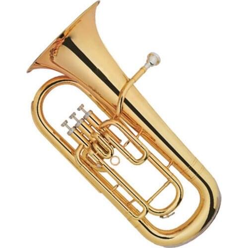 Gold lacquer brass Euphonium 3 Pistons Tone Bb