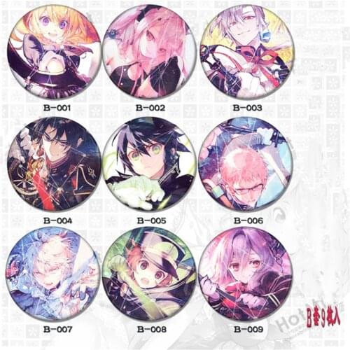ZXFJXR 58MM Animation Seraph Of The End Pink Yuichiro Hyakuya Hiiragi Yoichi Saotome shinya Kimizuki Owari No Badges Brooch Pins