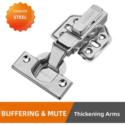 1pc Stainless Steel Door Hinges Furniture Soft Close Hydraulic Hinge Damper Buffer Cabinet Mute Gemel Kitchen Hardware