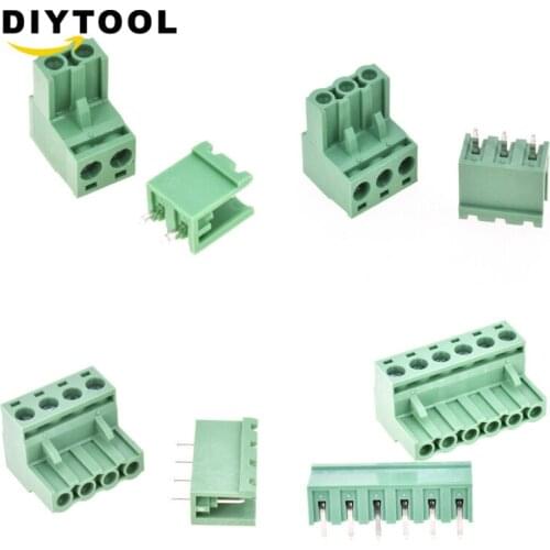 10Pcs KF2EDGK KF-2P 3P 4P 6PIN Right Angle Plug-in Terminal Connector 5.08mm Pitch