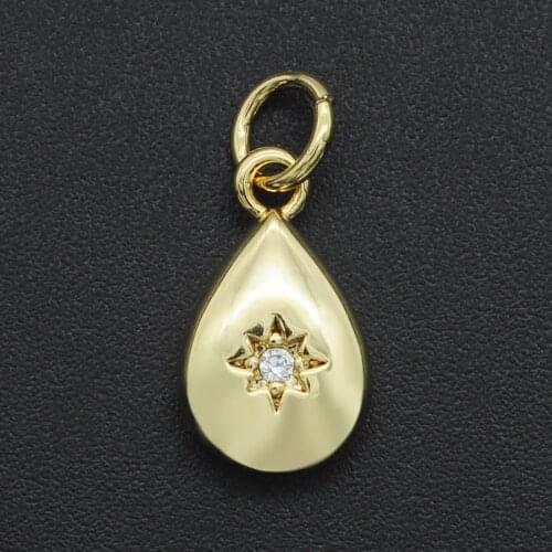16x8mm 100% CZ Zircon DIY Jewelry Water Drop Charm Pendant Wholesale Bracelet Making Charm Necklace Making Charms