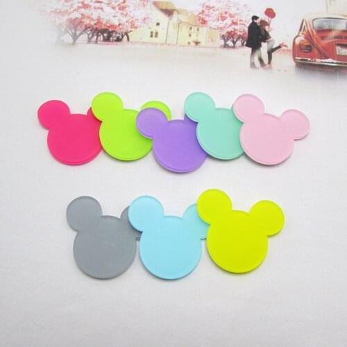 30pcs Sweet Mouse Head Acrylic Flatback Cabochon DIY Scrapbooking Decorative Craft Making 32mm*22mm
