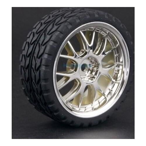 4pcs 1/10 On-Road Car Tires 26*64MM Plastic Wheel Rim Rubber Tyre 9030 for HSP Tamiya HPI Kyosho Sakura 94122 94123 D3 D4 tt02