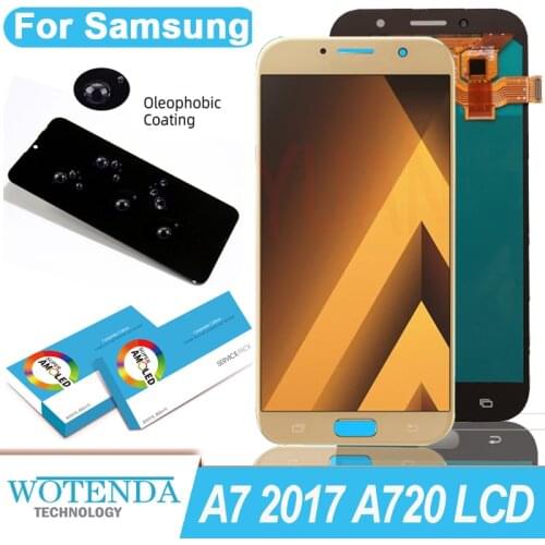 Original 5.7' Super AMOLED LCD Display with Touch Screen Digitizer for Samsung Galaxy A7 2017 A720M A720Y A720F Repair Parts