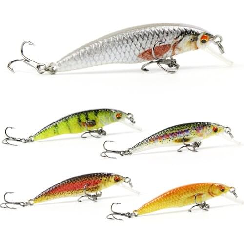 5pcs/set 5 Color 2.5"/2.4g Mini Minnow Fishing Lure Realistic Fish Bait Unique Body Texture Fishing Tackle Pesca Wobbler AH12A