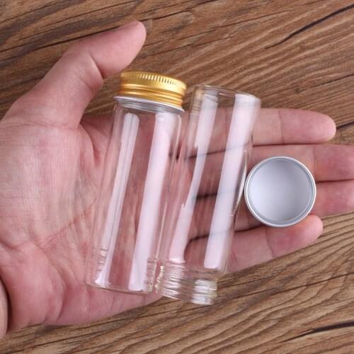 5pcs 45ml 30*90mm Spice Jars Glass bottle with Golden Aluminum Caps Potion bottles Glass Vials Glass vessels Drifting Bottle