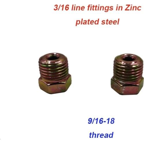 9/16-18 Inverted Flare Zinc plated Steel Tube Nut for 3/16" line (2 pack) Zinc plated Steel Tube fitting