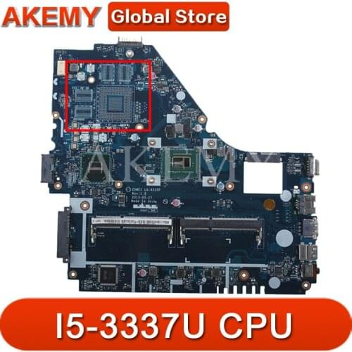 Akemy Laptop motherboard For ACER Aspir E1-570G E1-570 I5-3337U Mainboard Z5WE1 LA-9535P SLJ8C