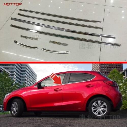 For Mazda 2 Demio 2015 2016 DJ DL Accessories Mazda2 Stainless Steel Door Window Trims