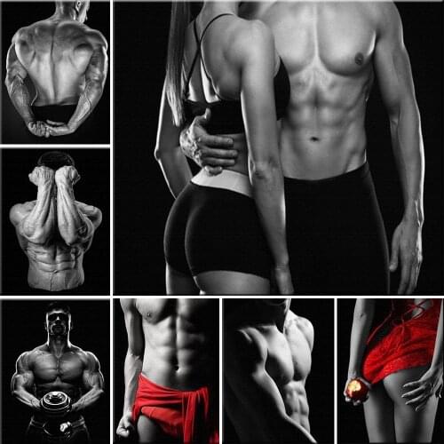 5D Diamond Painting Sexy Art Bodybuilding Men Woman Beads Embroidery Perfect Abs Jewelry Cross Stitch Kit Home Decor Unique Gift