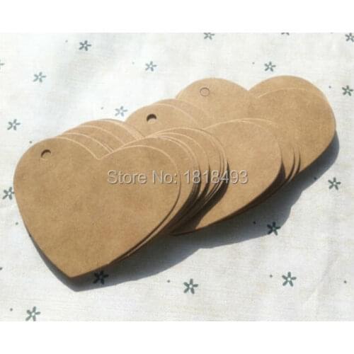Free shipping 300 pcs a lot 6.5x5cm DIY blank heart shape kraft paper tags/gift decorated card/baking price tags/clothing tags