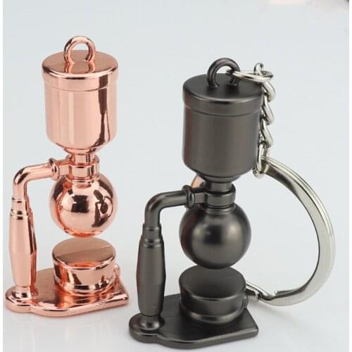 Creative Coffee Machine Keychain Handle Keyring Portable Key Chains Coffeeware Accessories Unisex Round Key Ring Hot Sale