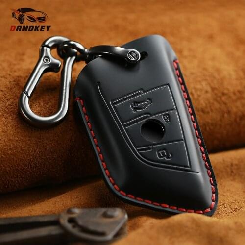 Dandkey Genuine Leather Car Key Case Cover For BMW E53 F48 E83 G30 F10 F31 F30 E30 E38 E39 E46 F07 Key Shell Auto Accessories