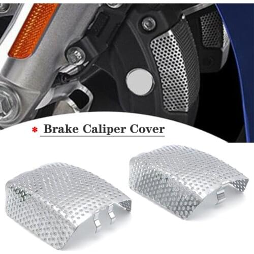 Black Stainless Steel Protective Cap Motorcycle Front Brake Caliper Cover For Harley Touring V-Rod Models 2006-2019