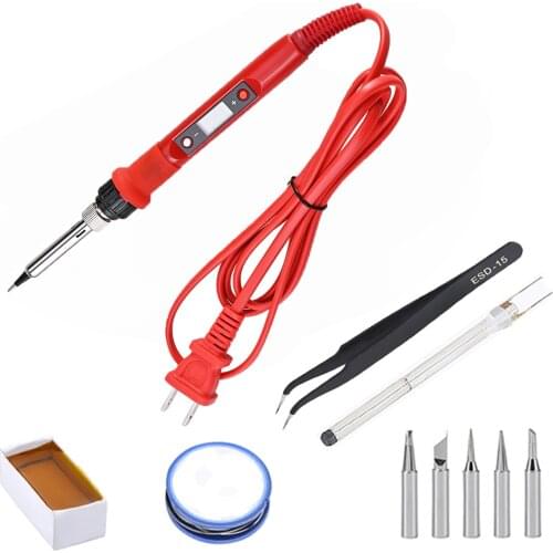 Letme Electric Soldering Iron 220V 80W LCD Adjustable Temperature Welding Solder station elektrik soldering iron Tips kits Tool